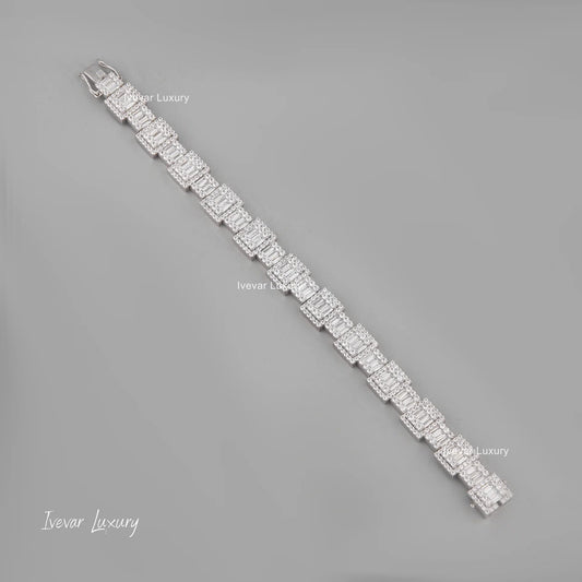 Custom Natural Diamond Cuff Bracelet by Ivevar